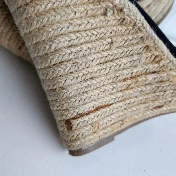 Express Womens Black Summer Platform Heel Wedges Ankle Strap Sz 6 - Picture 4 of 9